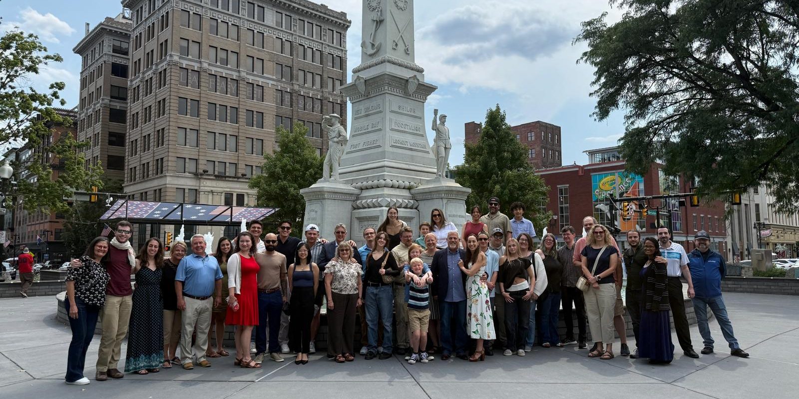 Infradapt team and families celebrating 20 years at Centre Square, Easton, PA